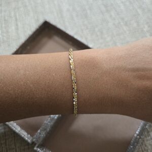 Vintage 14k Gold Two-Tone Margarita Chain Bracelet